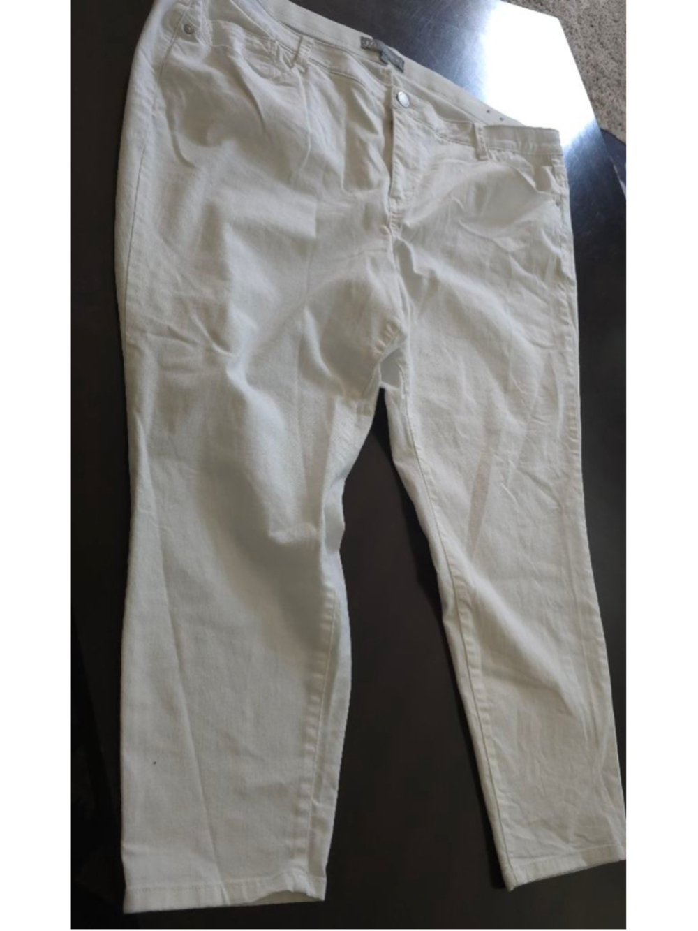 Plus Size WIT & WISDOM White Ankle Cropped Jeans 22W Luxe Denim Summer Vacation